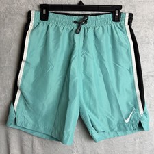 Nike Stripe Volley Swim Shorts Small Washed Teal Board Shorts Swim Trunks Beach
