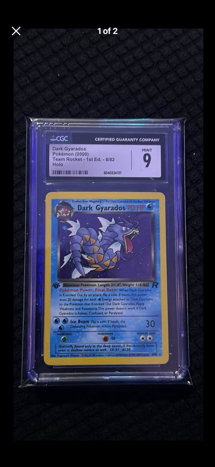 Dark Gyarados Team Rocket 1st Edition Holo CGC 9 8/82 Pokémon TCG Card