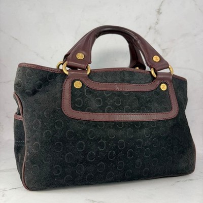CELINE Boogie Bag Suede Handbag Black Vintage Authentic Luxury Bag