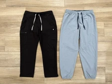 Set of 2 FIGS Women's Scrub Pants Bottoms SMALL Blue Black Medical Nurse 