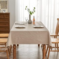 Tischdecke Jacquard Rechteckig 140 X 180 Cm Leinenoptik Beige FüR Garten Party