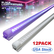 12 Pack 40W 4Ft UV LED Stage Blacklight Party DJ Club Halloween Party D cor