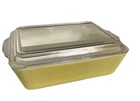 Vintage Yellow Pyrex 1.5 QT 503 Refrigerator Dish w/ 503-C Glass Lid Casserole