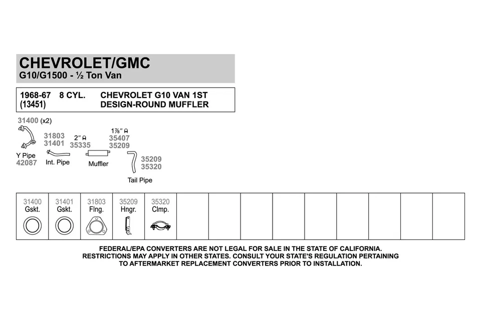 For Chevy Impala 58-64 Fiber w Steel Core Donut Exhaust Pipe Flange Gasket Foto 4 de 4