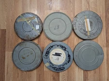 16mm Lot of 6 Metal Movie Canisters 10 1/2" X 1