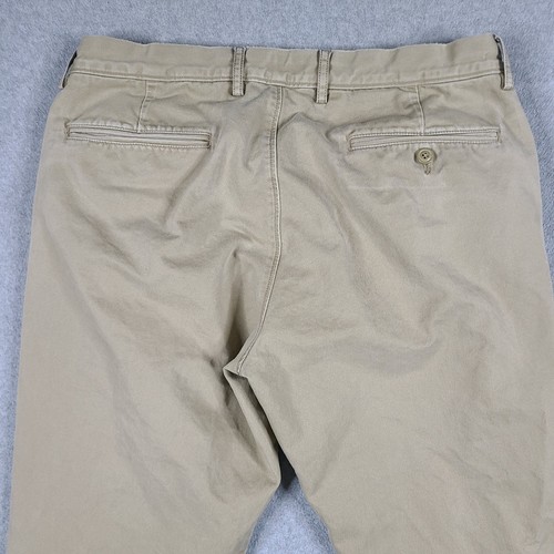 J Crew 770 Flannel Lined Pants Men 33x34 Beige Chino Khaki Buffalo Plaid - Picture 7 of 12