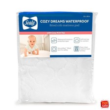Sealy Waterproof Quilted Fitted Crib  Toddler Mattress Pad, Hypoallergenic