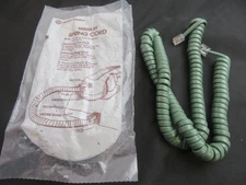 H4DU-51 Green Modular Telephone Handset Spring Cord Long Western Electric NOS