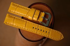 Handmade yellow PAM Officine Panerai strap size 24 (or any size 27 26 24 22)
