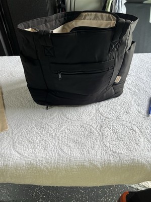 Wandering Nature Black Travel Bag Tote, Shoe/Laundry Bag Zipper, Multi-Compart