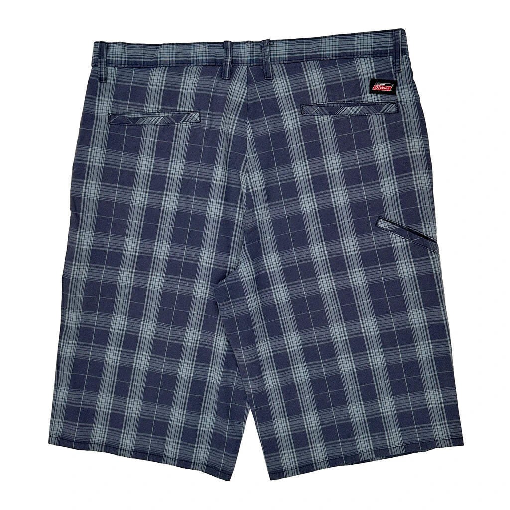 Dickies Checked Shorts - 36W 11L Blue Cotton