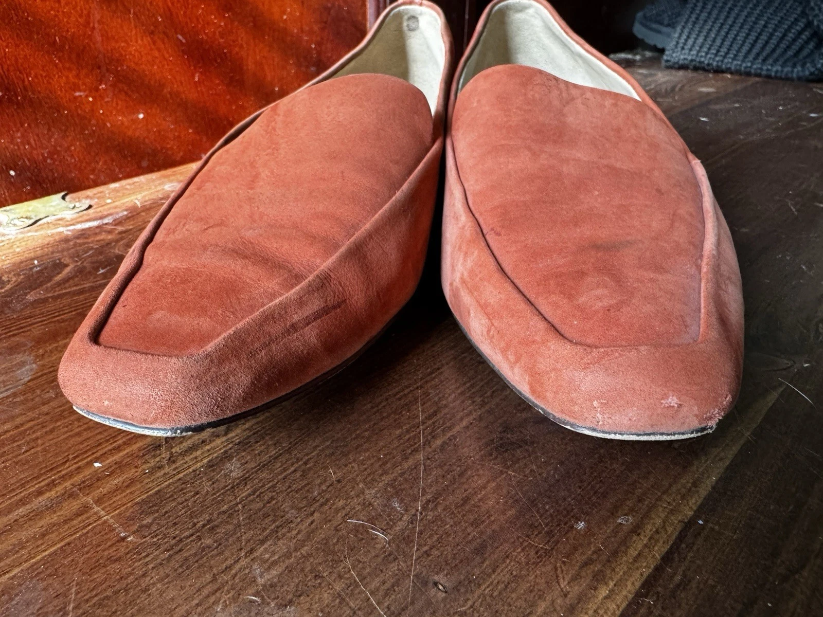 Sam Edelman Loafers Emelie Cinnamon Suede Slip On Square Toe Trendy Shoes Sz 7.5