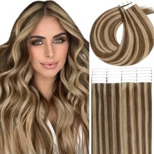 Lacer 20" Remy Tape-in Human Hair Extensions Chocolate Brown to Light