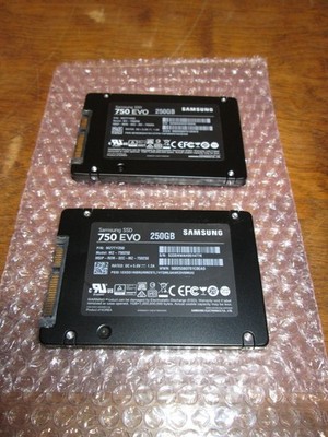 Lot of 2 Samsung 750 EVO 250GB SATA 2.5'' SSD MZ-750250
