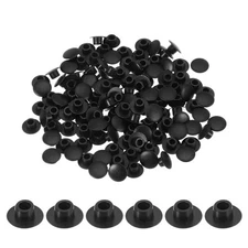 120Pcs Plastic Hole Plugs 1/5"(6mm) Screw Caps Cover Black