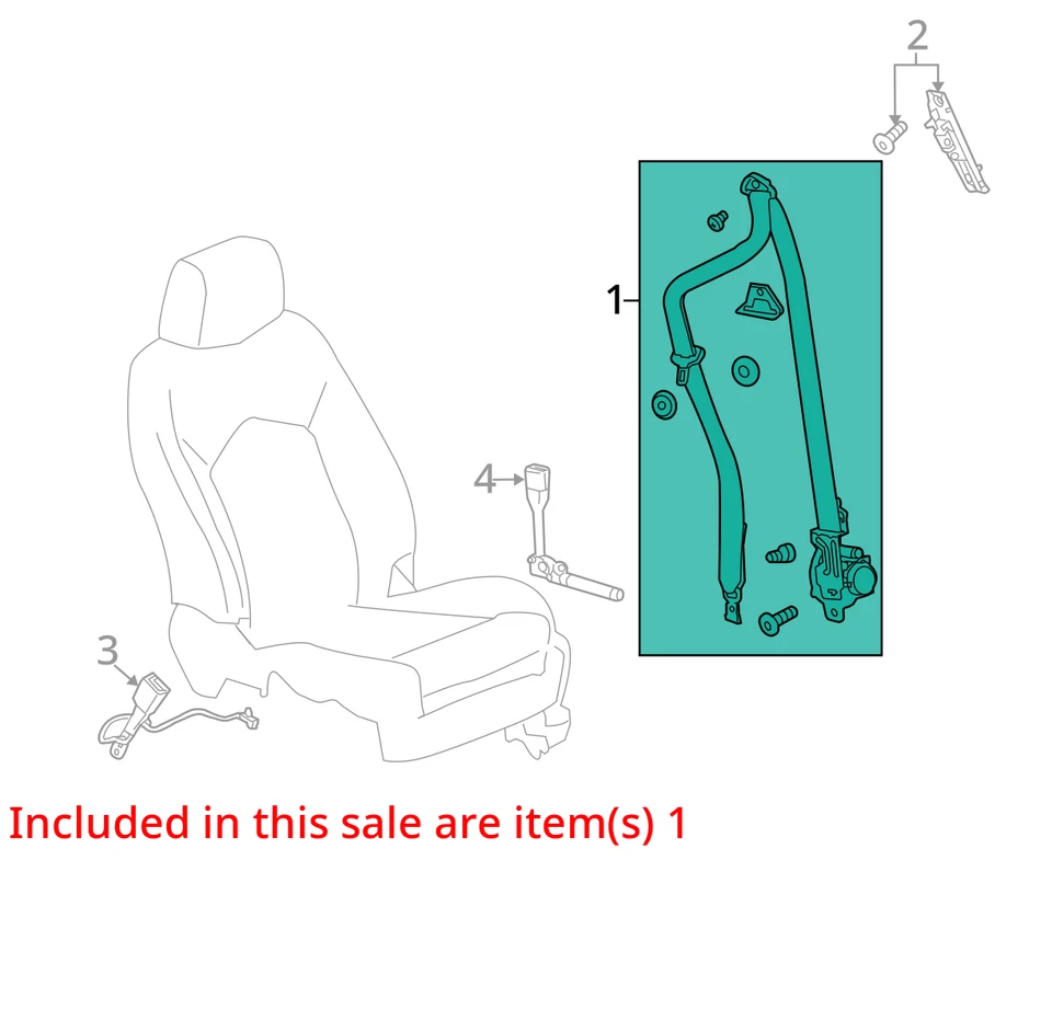 Used Front Right Seat Belt Front fits: 2014 Buick Encore passenger retractor US Foto 3 de 4