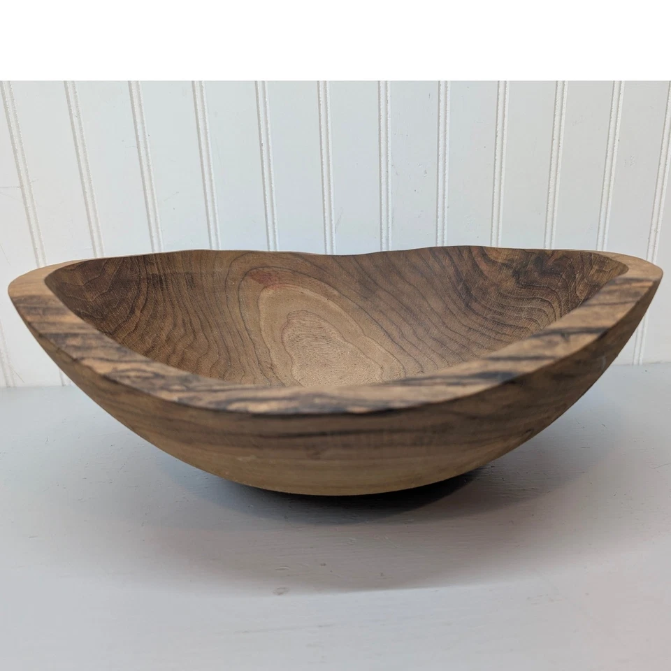 Clarendon Hardwood Bowls Vermont Wood Salad Bowl 13 inches Wooden Decorative - Image 3 of 4