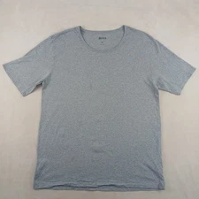 Hugo Boss XXL Mens T Shirt 22x30 Wide Neck Gray Embroidered Logo ** Fits Medium