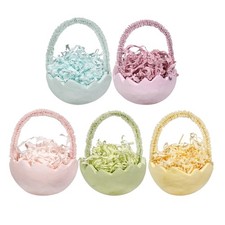 Bethany Lowe 2.75In Cracked Egg Ornament Set-5, Resin, Nested Grass Tl13395