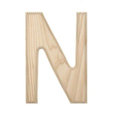 Unfinished Unpainted Wooden Letter N 6 Inches 