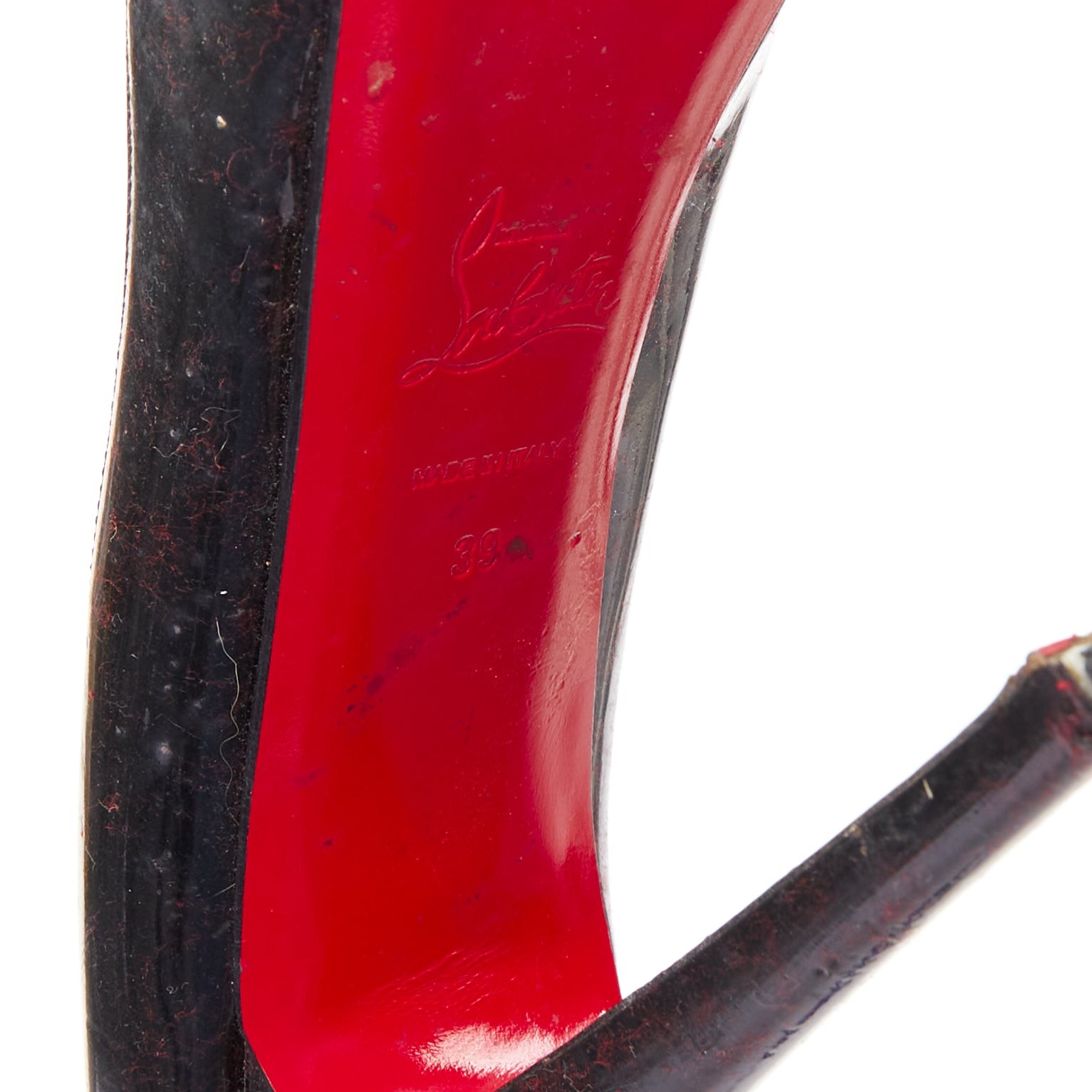 CHRISTIAN LOUBOUTIN Asteroid 140 black silver punk spike strass platform EU39