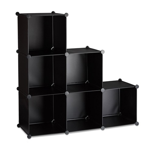 Estante cubos estantería modular mueble organizador fácil montaje color negro - Imagen 6 de 6