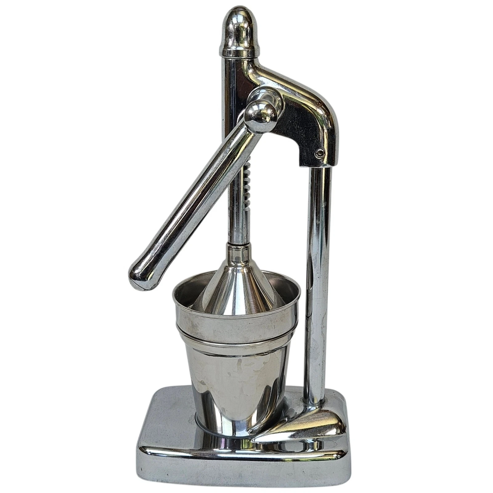 Vintage Manual Citrus Fruit Juicer Press Chrome Metal Kitchen Squeezer
Opens in a new window or tab