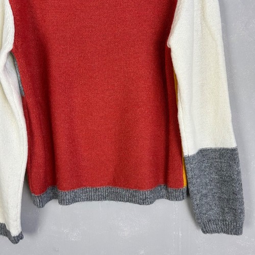 Roolee women size 2XL knit sweater wool mohair colorblock orange gray fitted- - Picture 8 of 11