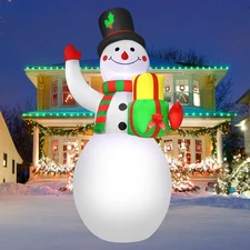 4FT Christmas Inflatables Decorations Built in LED Lights Snowman Inflatable ...