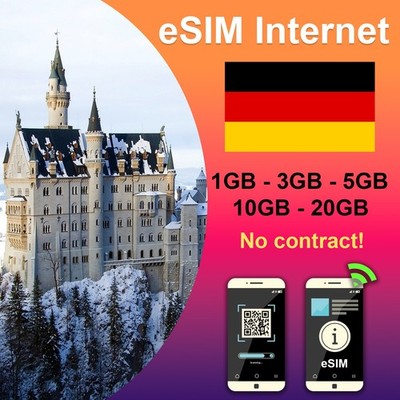 Germany eSIM   Mobil Data Only   No Contract   5G   Instant QR Activation