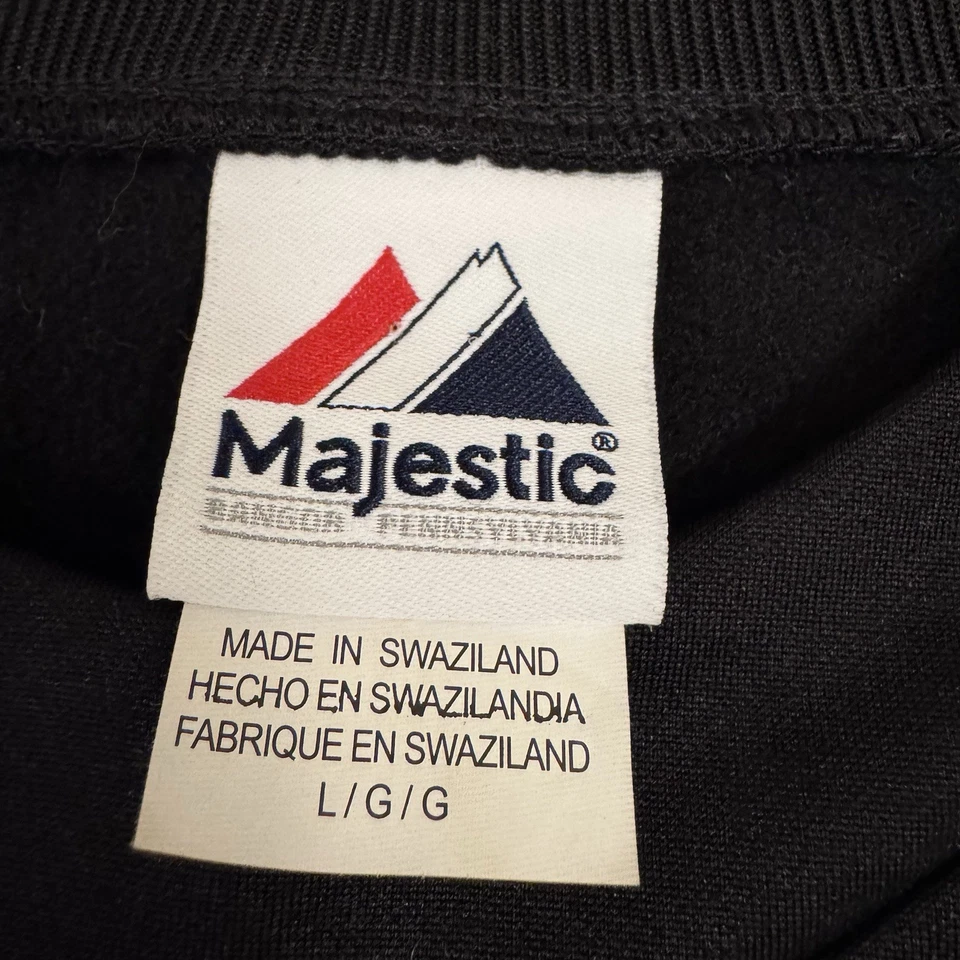 Sudadera Majestic Para Hombre Grande Negra Sólida Negra Béisbol Foto 2 de 4