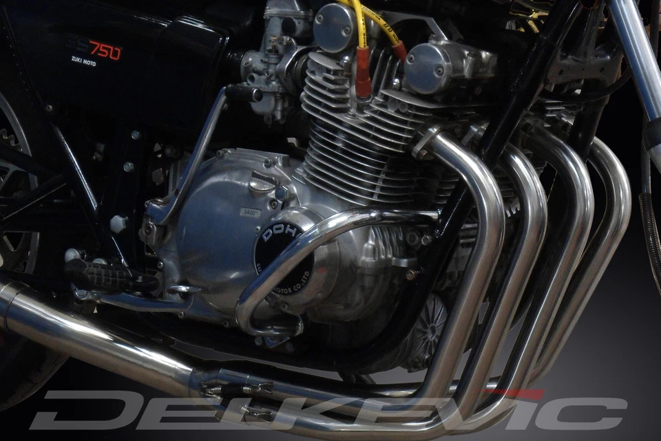 Suzuki GS750L 1979 Delkevic Stainless Steel 4-1 Exhaust Headers Downpipes — 第 2/4 张图片