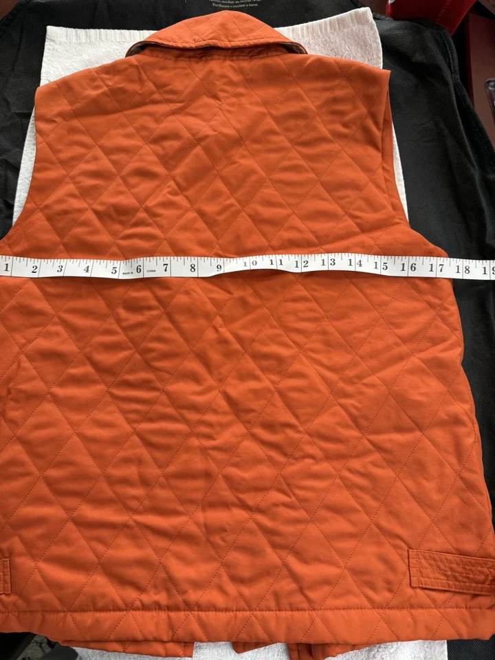 Hermoso chaleco acolchado Burberry para mujer forro a cuadros talla S naranja/azafrán/rojo Foto 4 de 4