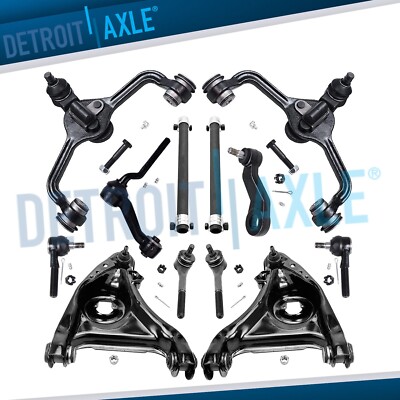 Front Control Arm Tierod Pitman Idler Arm for 95-02 Town Car 12pc Suspension Kit