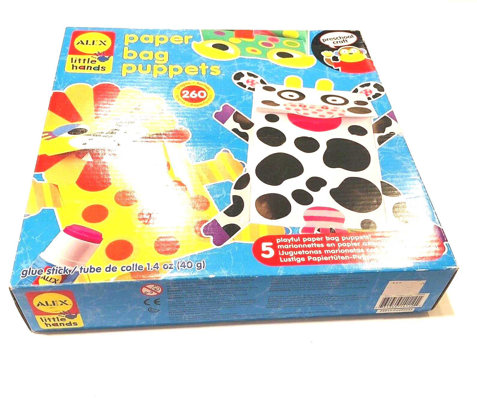 Alex Little Hands Paper Bag Puppets 260 Shapes Preschool Craft Fun Lion Cow NEW