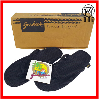 Gurkee Rope Flip Flop Classic Tobago Tanga UK 4 schwarz Made in Mexico Sommer