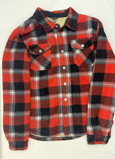 Eddie Bauer Kids Size 14/16 Red Plaid Snap Button Jacket