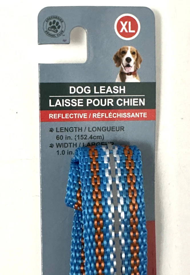 狗皮带蓝色和橙色,尺寸 XL 60 英寸长 x 1 英寸宽。 全新带标签 — 第 2/4 张图片