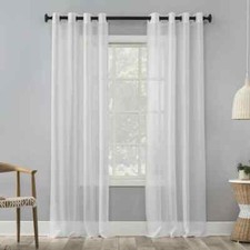 MAINSTAYS 2 PK CRUSHED SHEER GROMMET CURTAIN PANEL, WHITE 51"W X 84"L