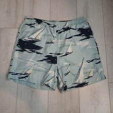 Nautica Men's Mesh Lined Swim Shorts Boat sz m aqua blue