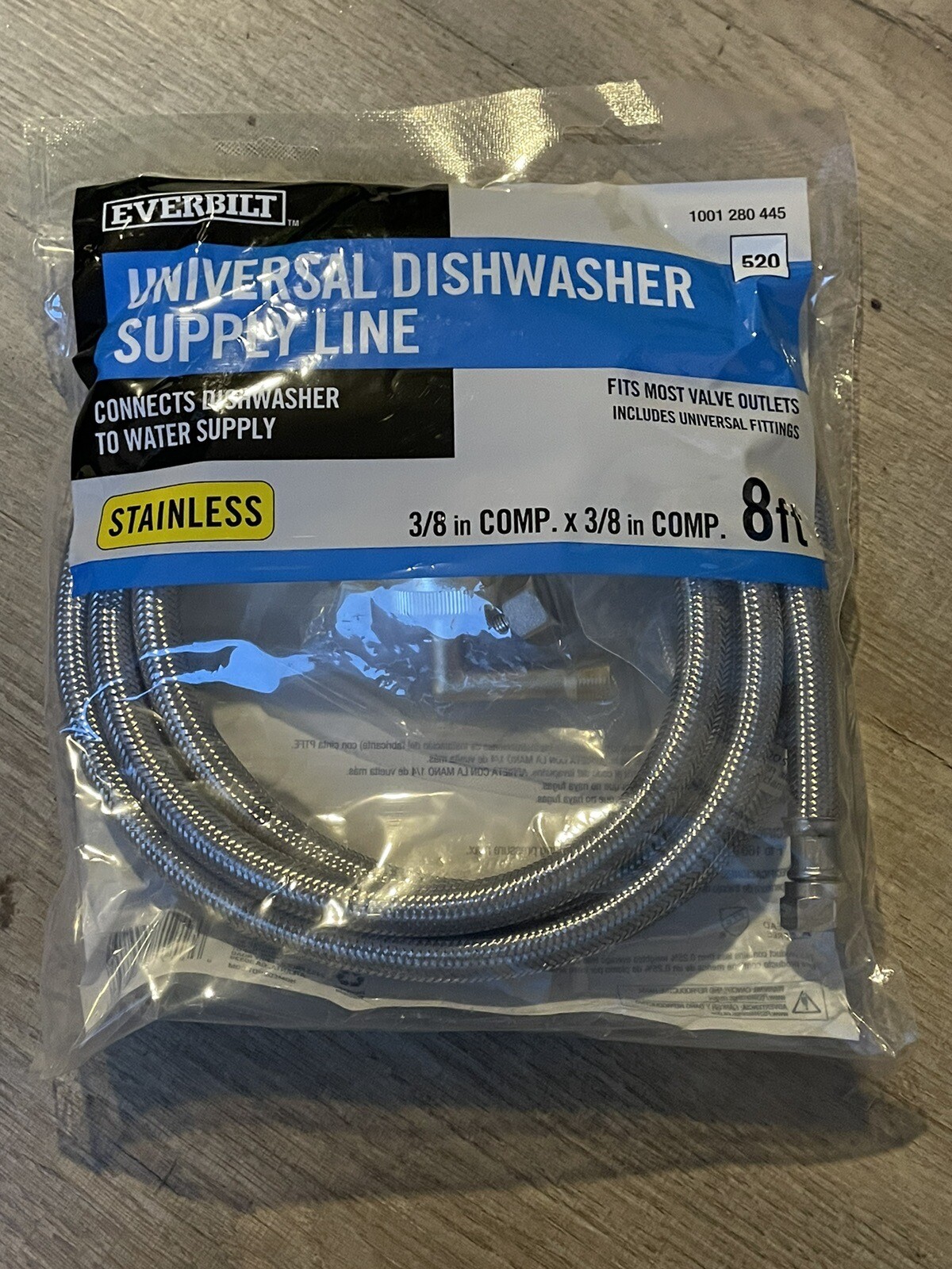 Everbilt 3/8" x 3/8" COMP x 96" Universal Stainless Steel Dishwasher