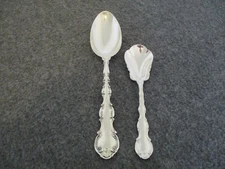 VINTAGE GORHAM STRASBOURG SERVING & SUGAR SPOONS STERLING SILVER NO MONO 123g