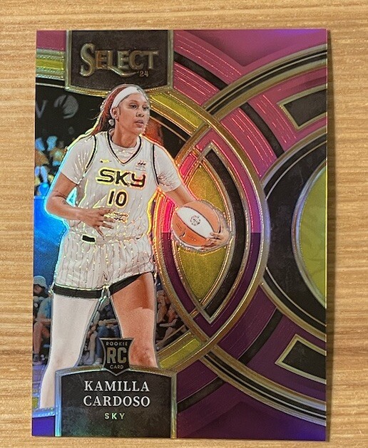 2024 Panini Select WNBA - Premier Level Kamilla Cardoso #195 Pink & Purple Prizm