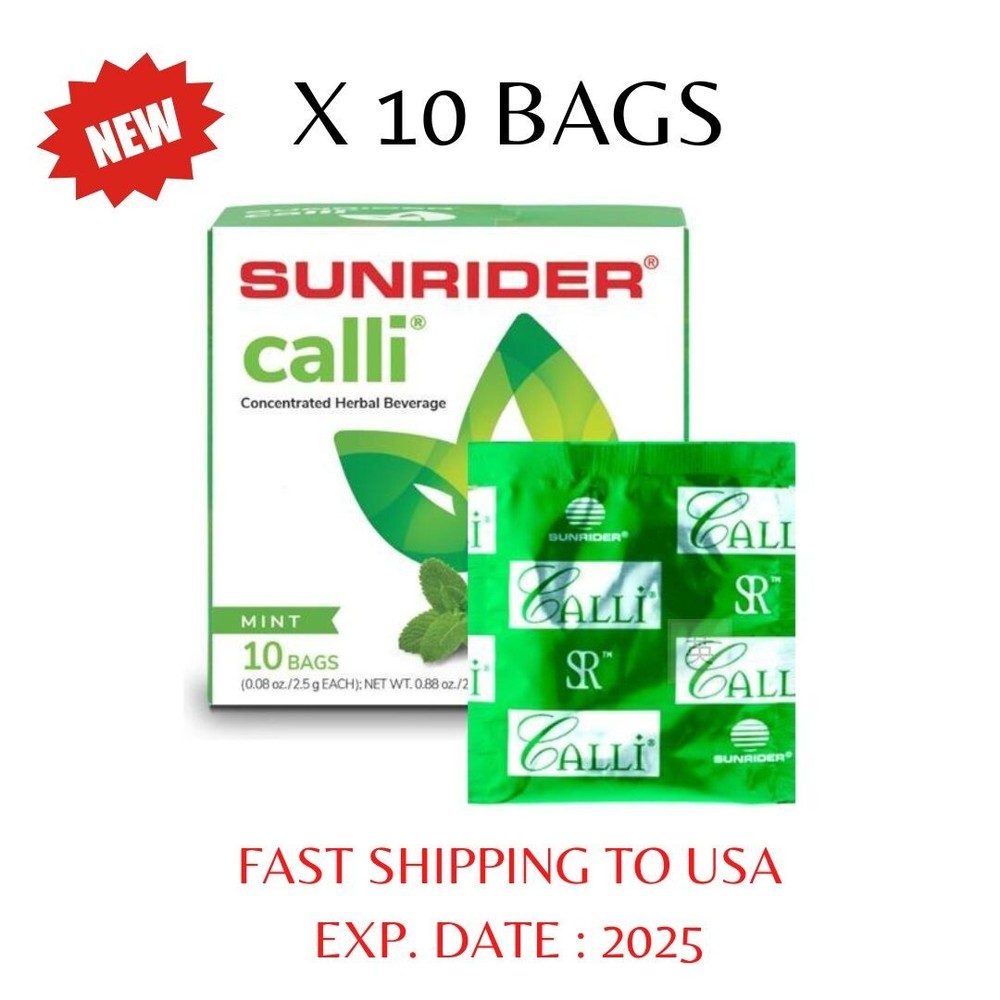 SUNRIDER Calli Mint Flavor Concentrated Herbal Tea 10x2.5g (0.88oz./25g)