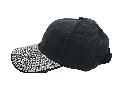 Bling Rhinestone Bedazzled Baseball Cap Hat Black (NEW) | eBay
