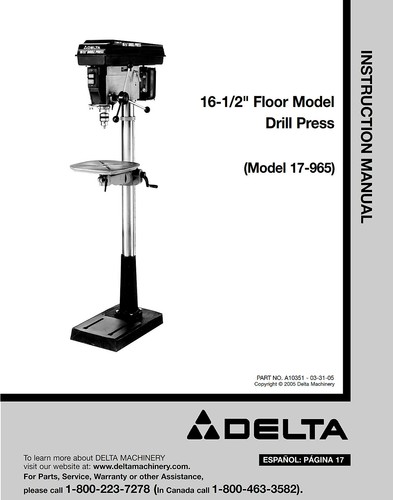 Drill Press Instructions Manual | eBay