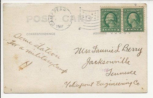 Cartolina Stazione Ferroviaria Camp Perry OH RPPC 1918 - Foto 2 di 2