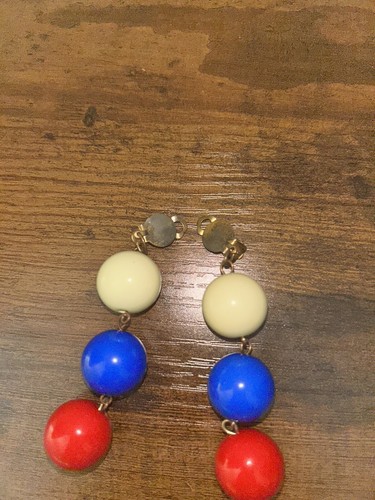 BUBBLE GUM GUMBALL MACHINE COSTUME PURCHASED CHASING FIREFLIES CLIP EARRINGS 2PR - Picture 5 of 8