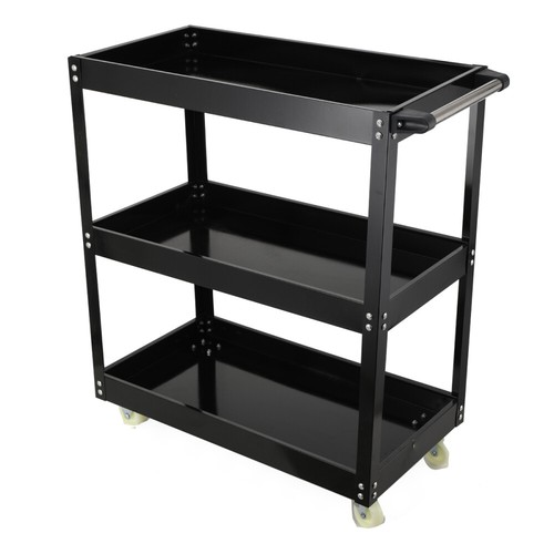 Utility Service Cart w/ Wheels 3-Tier Food Service Cart Rolling Tool Cart 330lbs - Picture 5 of 12