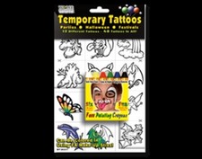 Do-it-yourself color in U-Do Temporary Tattoos Sets - w/ or w/out makeup crayons
